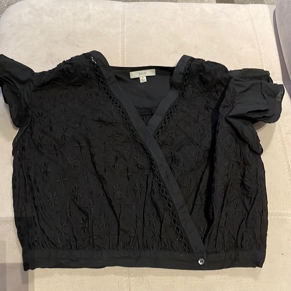 Joie lace lace ruffle crop top
